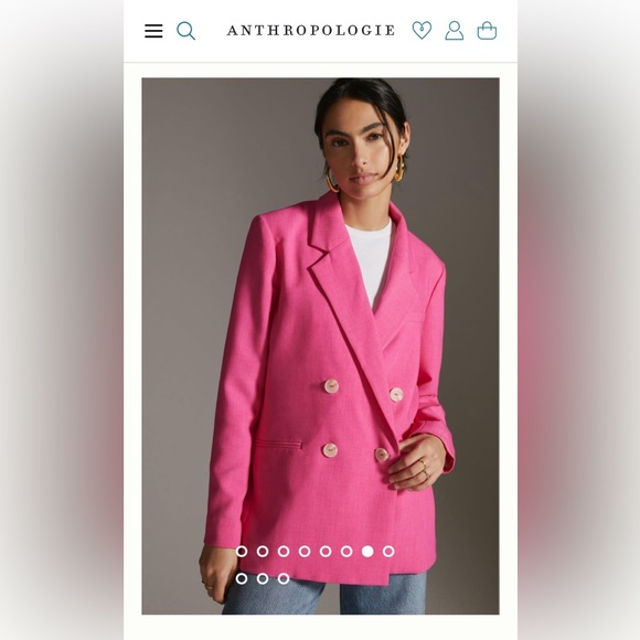 NWT Maeve by Anthropologie Pink Color Breasted Blazer Jacket